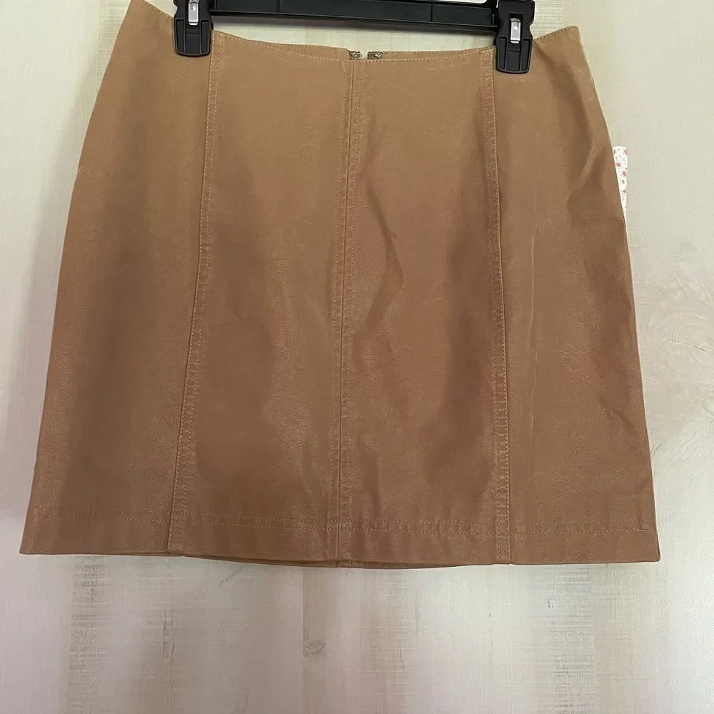 NWT Free People modern‎ femme suede tan skirt, 10
